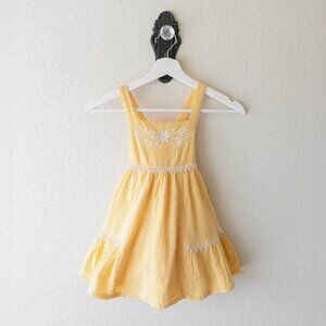 Rachel Zoe Girls 3T Yellow Embroidered Full Sundress with Soft Petticoat